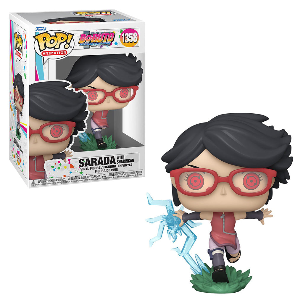 BORUTO: NARUTO NEXT GENERATION - POP FUNKO VINYL FIGURE 1358 SARADA W/SHARINGAN 9CM