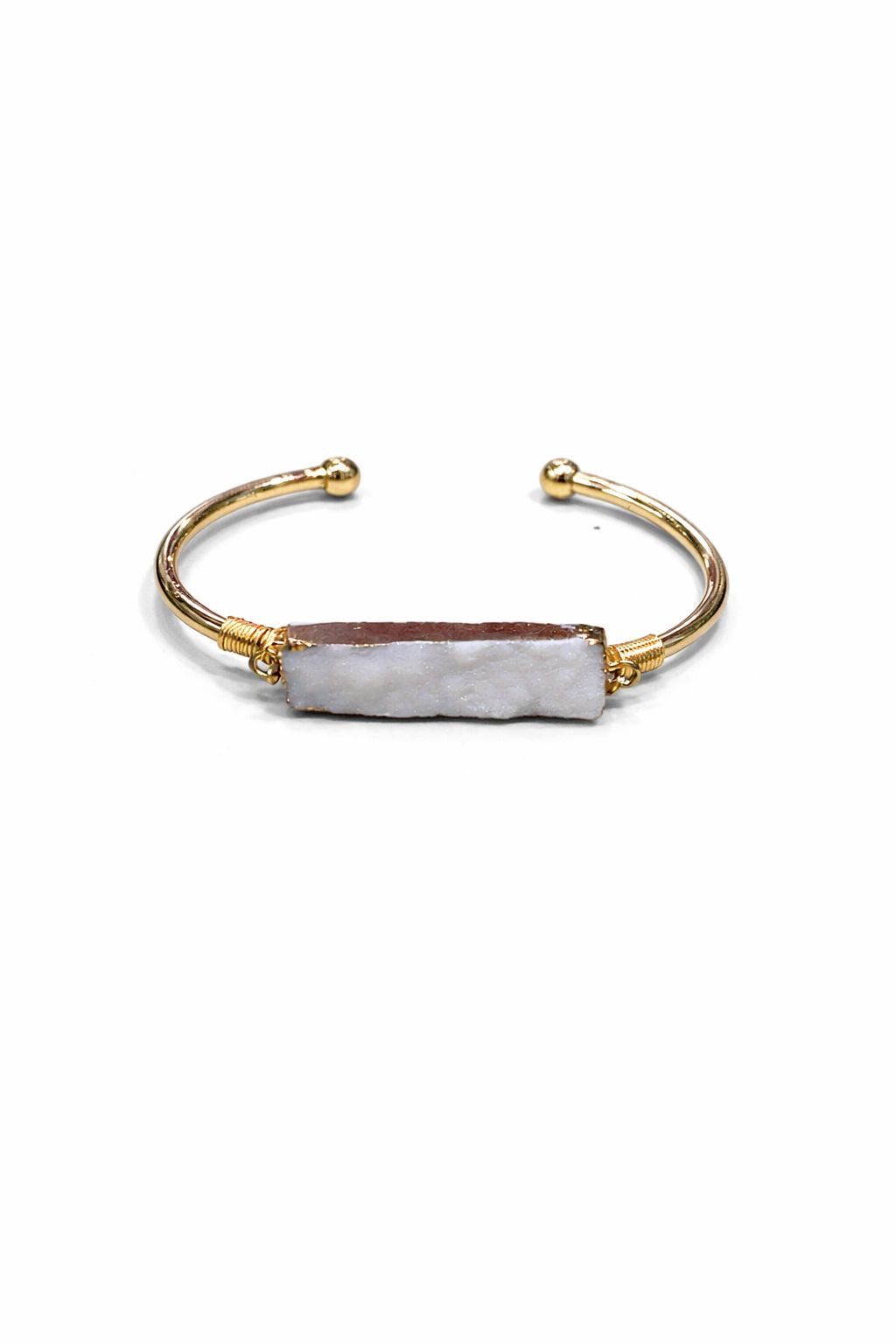 Bracciale Ottone rigido e Pietre Naturali – Eleganza Minimal e Stile Autentico