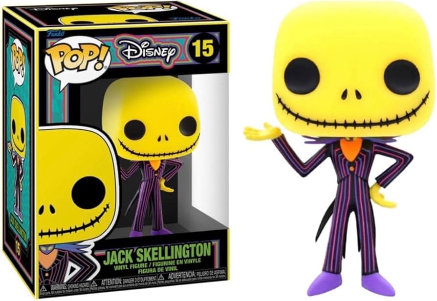DISNEY - THE NIGHTMARE BEFORE CHRISTMAS: BLACK LIGHT - POP FUNKO VINYL FIGURE 15 JACK 9CM