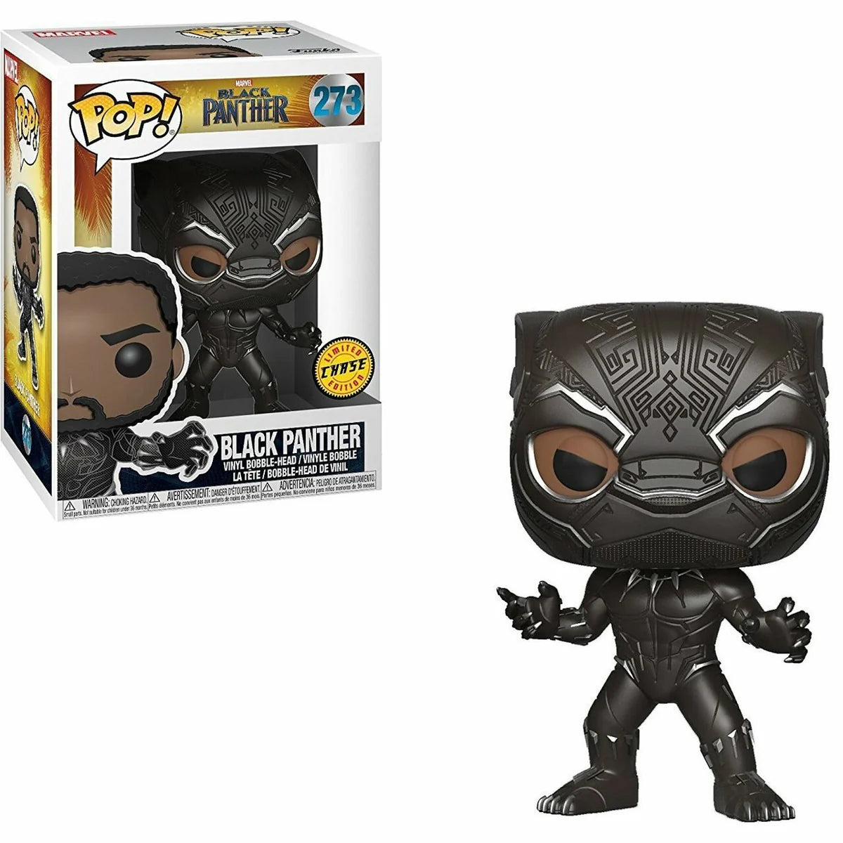 MARVEL - BLACK PANTHER - POP FUNKO VINYL FIGURE 273 BLACK PANTHER CHASE 9CM