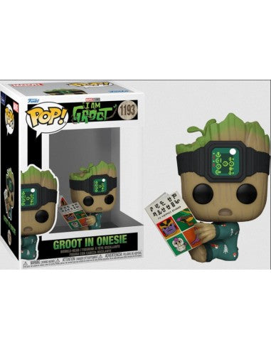 MARVEL: I AM GROOT - POP FUNKO VINYL FIGURE 1193 GROOT PJS W/BOOK 9CM