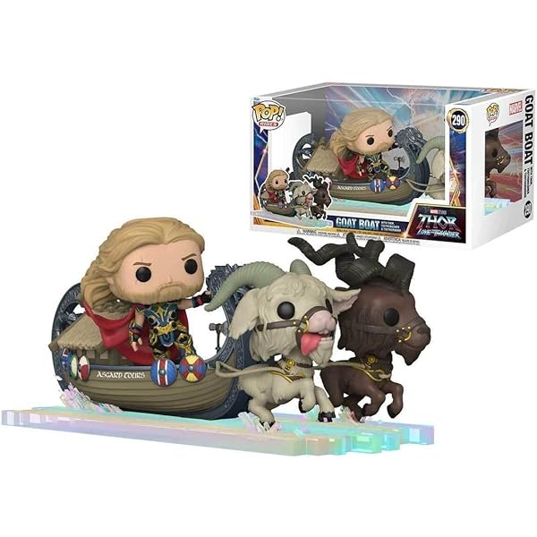 MARVEL - THOR: LOVE & THUNDER - POP FUNKO VINYL FIGURE RIDE SUPER DELUXE 290 THOR W/GOAT BOAT 15CM