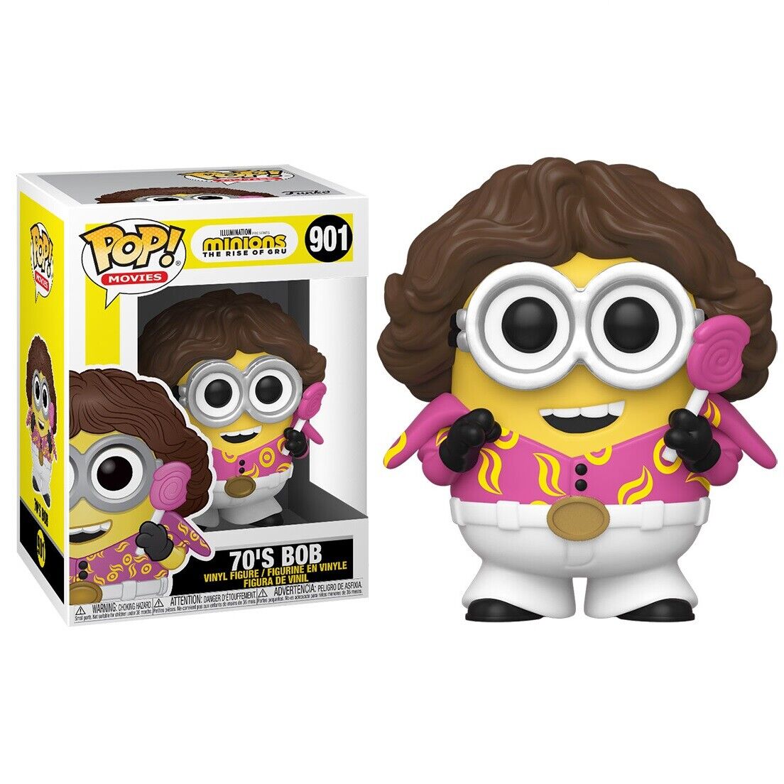 MINIONS: THE RISE OF GRU - POP FUNKO VINYL FIGURE 901 70'S BOB 9CM