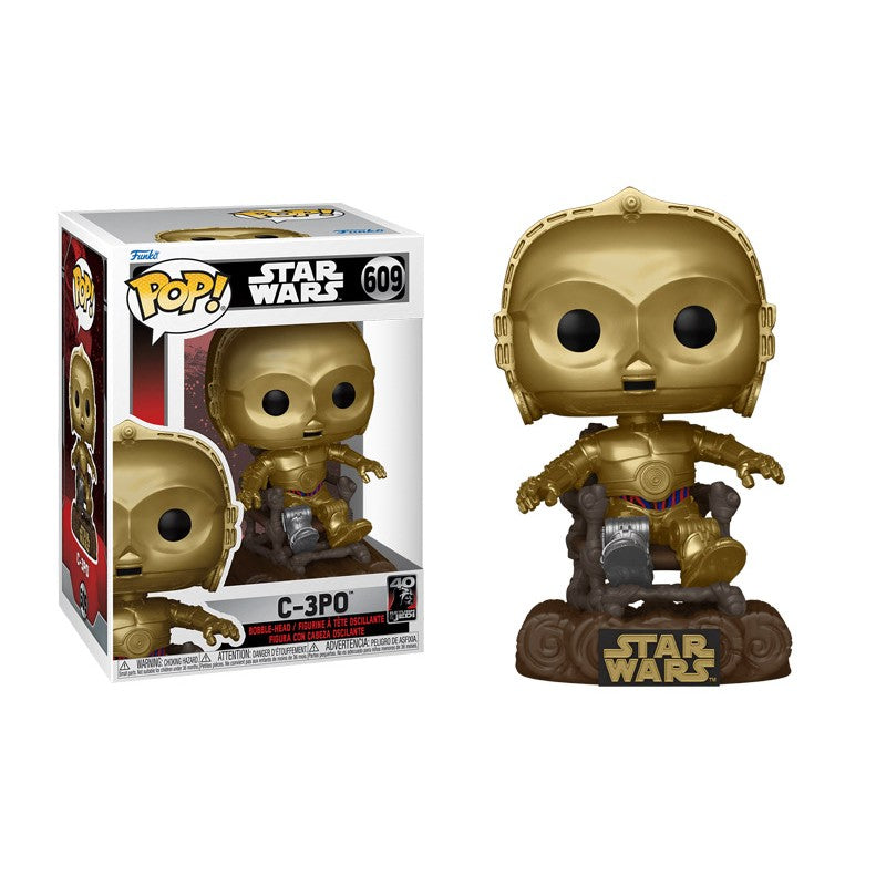 STAR WARS: RETURN OF THE JEDI 40TH ANNIVERSARY - POP FUNKO VINYL FIGURE 609 C3P0 IN CHAIR 9CM
