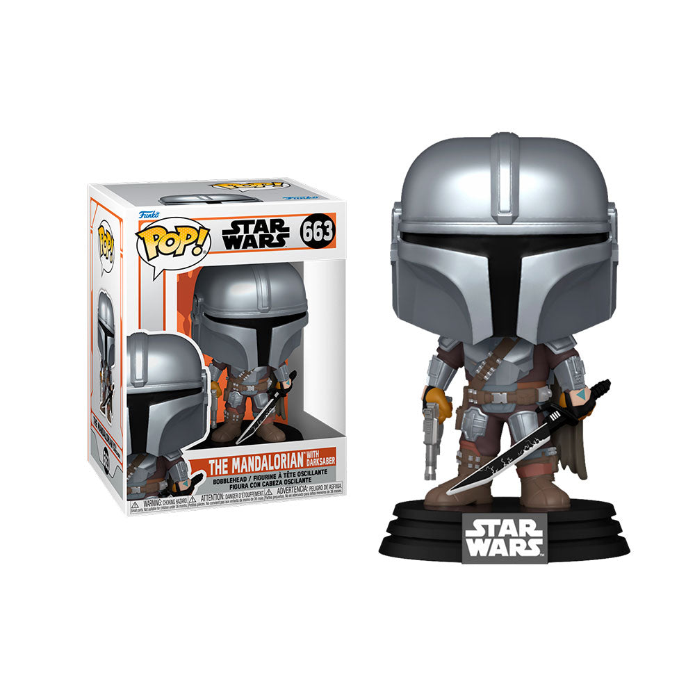 STAR WARS: THE MANDALORIAN S9 - POP FUNKO VINYL FIGURE 663 THE MANDALORIAN W/DARKSABER 9CM