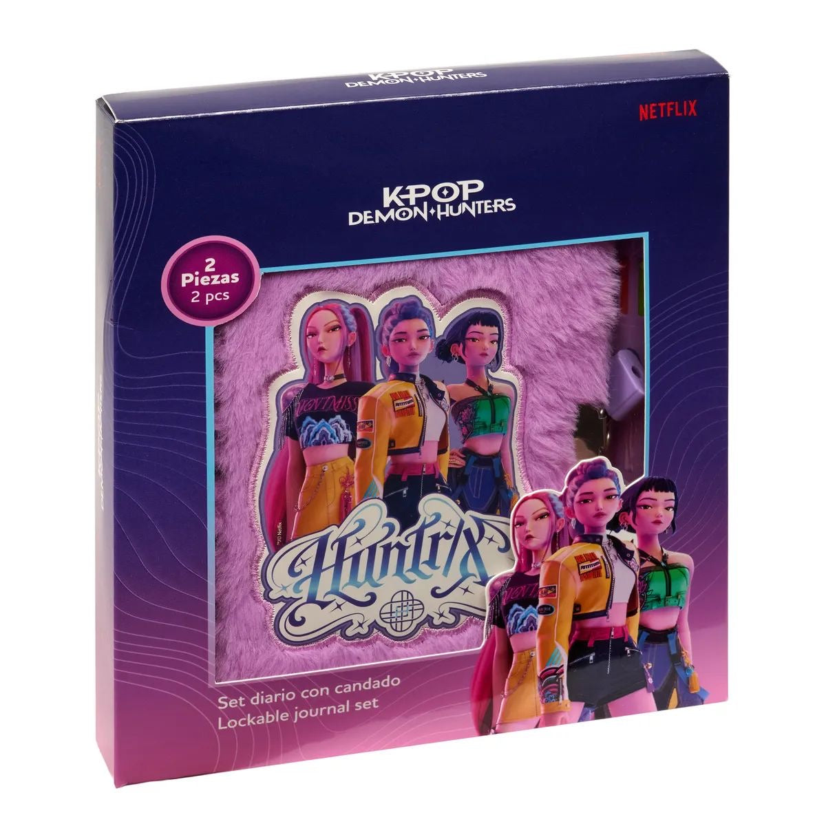 K-Pop Demon Hunters – Set Diario con Lucchetto, 10,5 × 14,8 cm