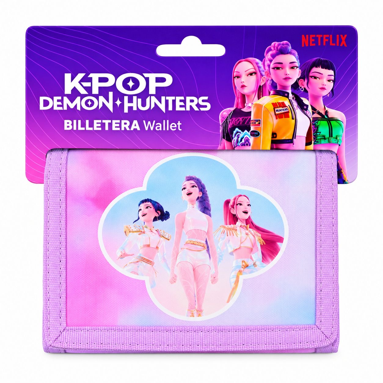 K-Pop Demon Hunters – HUNTR/X Portafoglio con Testata, 12,5 × 9,5 cm