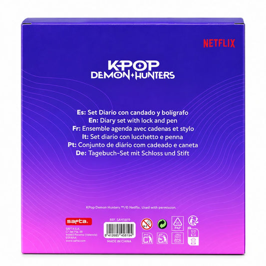 K-Pop Demon Hunters – Set Diario con Lucchetto, 10,5 × 14,8 cm
