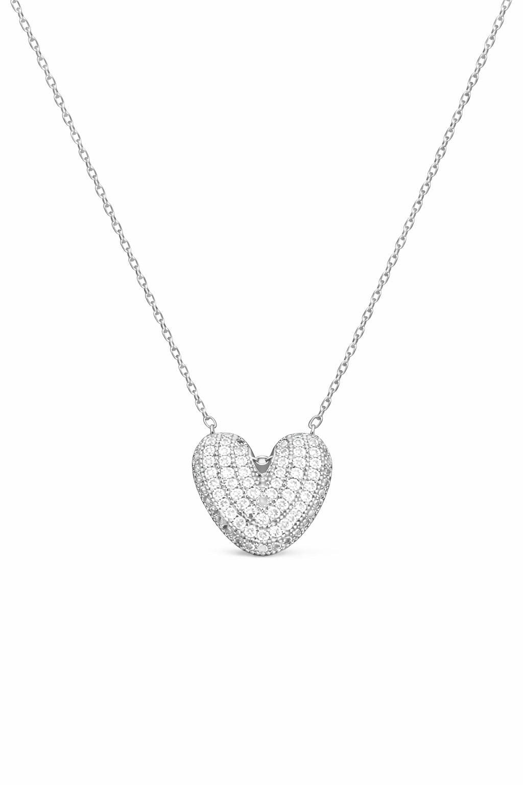 Collana in Acciaio con Iniziale a Bolla e Zirconia – Ciondolo Lettera Alfabeto Brillante