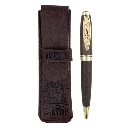 ✍️ Penna in Bamboo Personalizzata con Astuccio in Simil Pelle