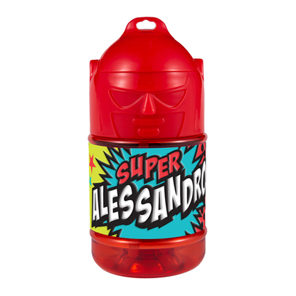 🦸♂️ Borraccia con Cannuccia Personalizzata Super Eroe 300 ml