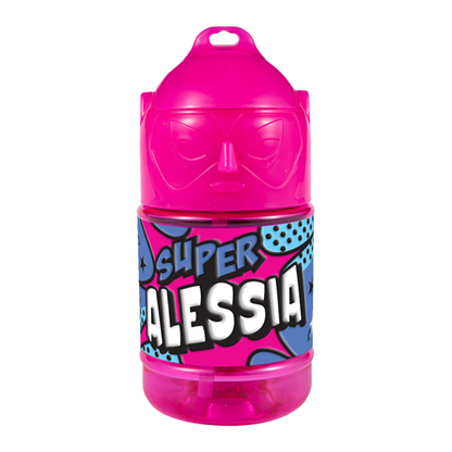 🦸♂️ Borraccia con Cannuccia Personalizzata Super Eroe 300 ml