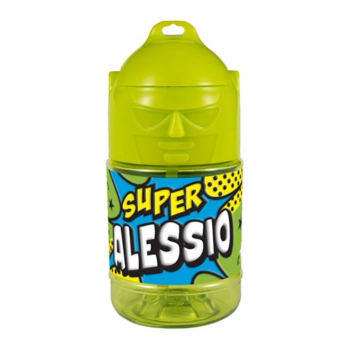 🦸♂️ Borraccia con Cannuccia Personalizzata Super Eroe 300 ml