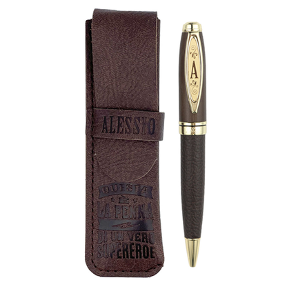 ✍️ Penna in Bamboo Personalizzata con Astuccio in Simil Pelle