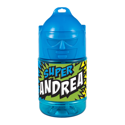 🦸♂️ Borraccia con Cannuccia Personalizzata Super Eroe 300 ml