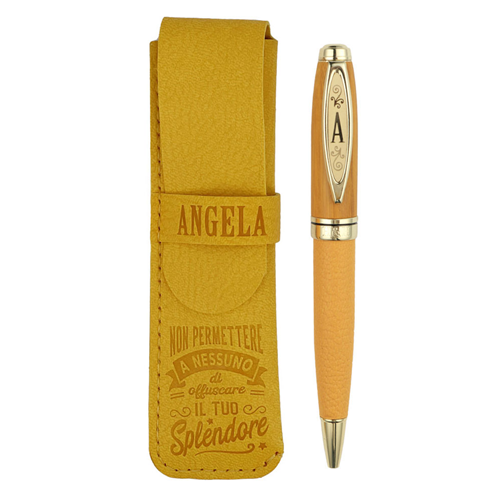 ✍️ Penna in Bamboo Personalizzata con Astuccio in Simil Pelle