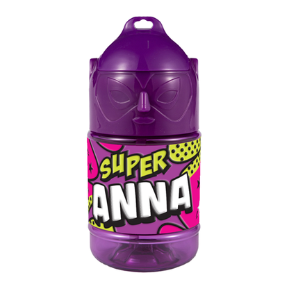 🦸♂️ Borraccia con Cannuccia Personalizzata Super Eroe 300 ml