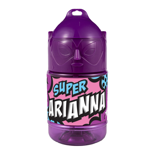 🦸♂️ Borraccia con Cannuccia Personalizzata Super Eroe 300 ml