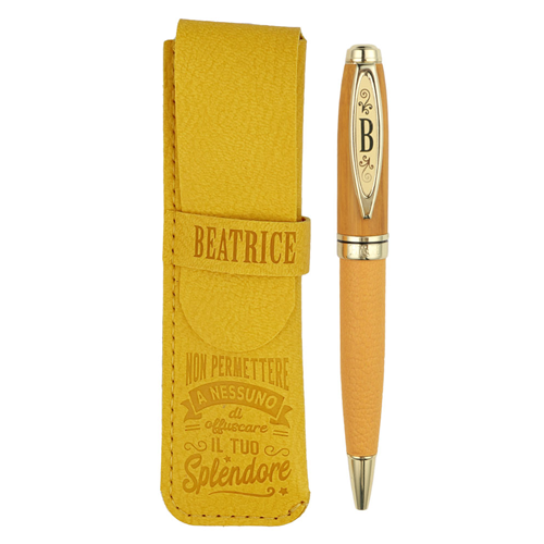 ✍️ Penna in Bamboo Personalizzata con Astuccio in Simil Pelle