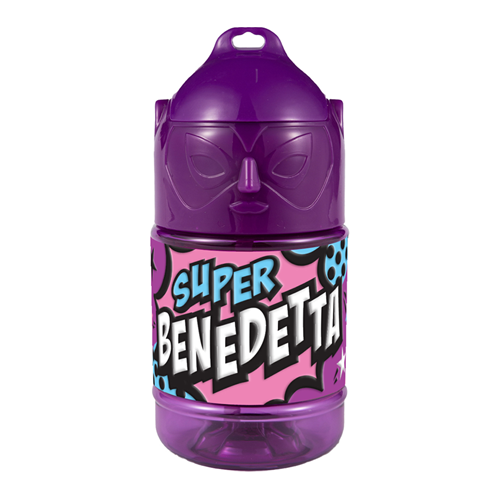 🦸♂️ Borraccia con Cannuccia Personalizzata Super Eroe 300 ml