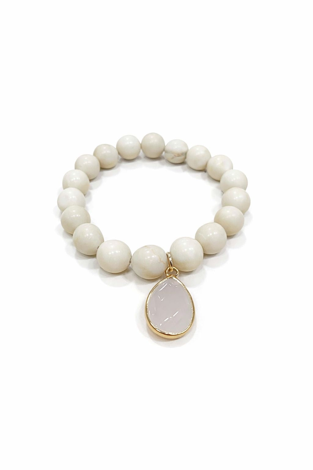 Bracciale con Ciondolo Pietre Naturali 10mm – Eleganza Minimal e Stile Autentico