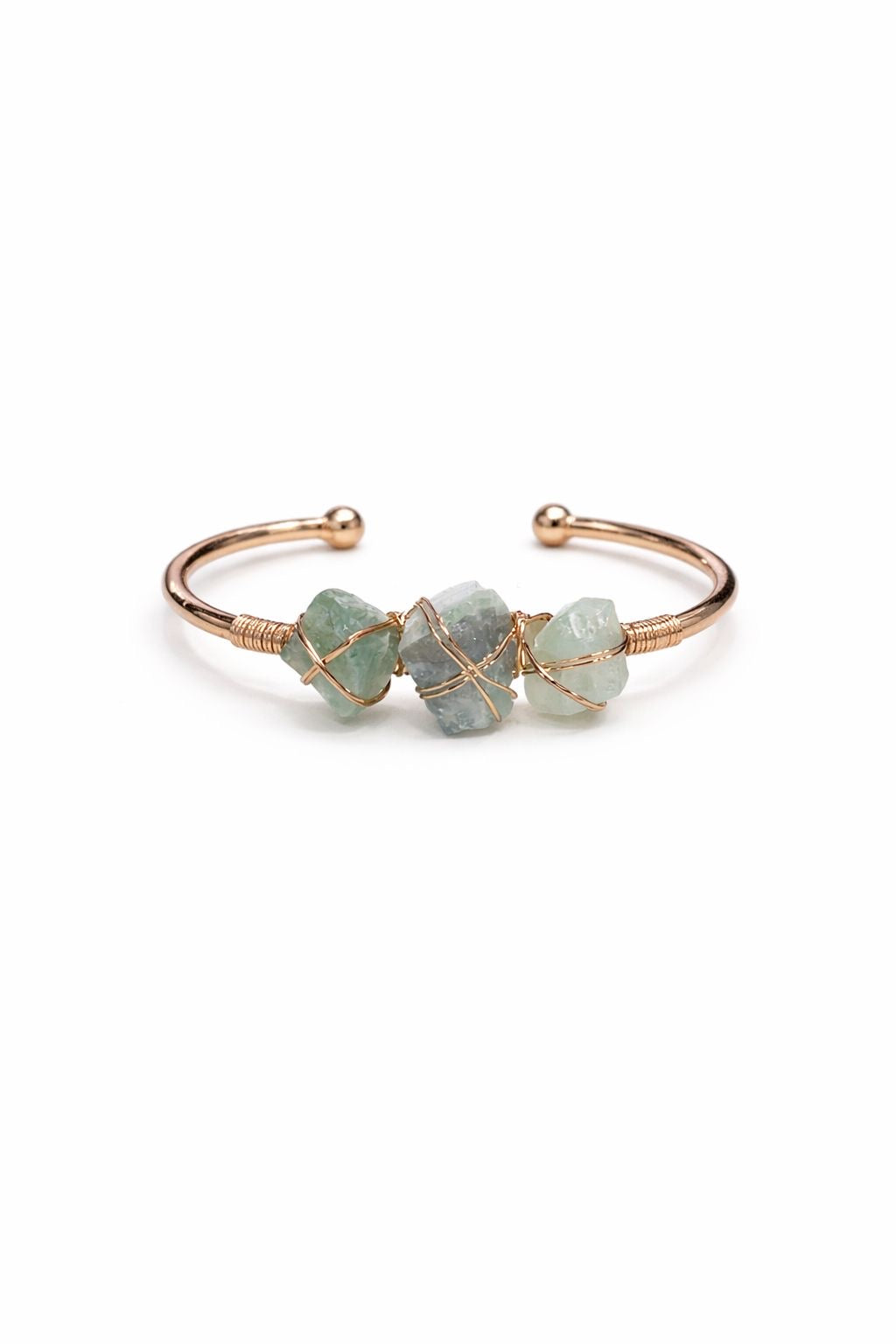 Bracciale rigido Ottone con Pietre Naturali  – Eleganza Minimal e Stile Autentico