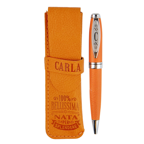 ✍️ Penna in Bamboo Personalizzata con Astuccio in Simil Pelle