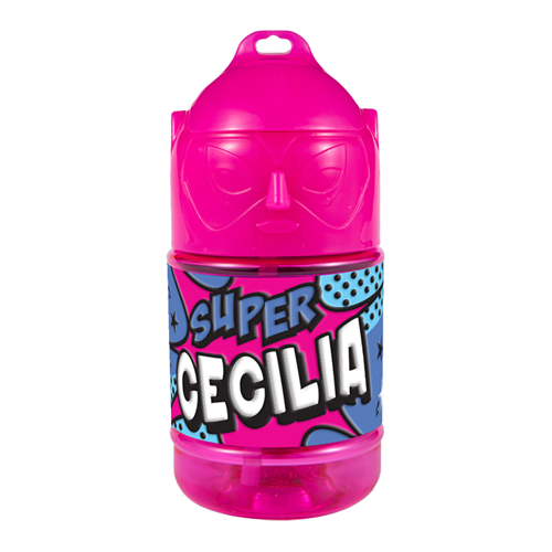 🦸♂️ Borraccia con Cannuccia Personalizzata Super Eroe 300 ml