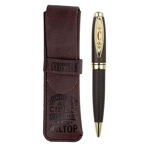 ✍️ Penna in Bamboo Personalizzata con Astuccio in Simil Pelle