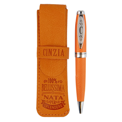 ✍️ Penna in Bamboo Personalizzata con Astuccio in Simil Pelle