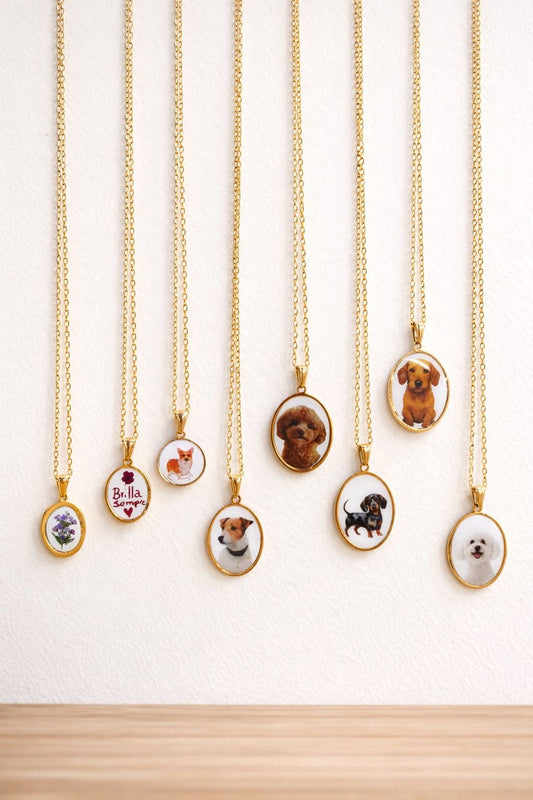 Collana con Ciondolo Brilla Sempre con Stampa Acciaio Dorato