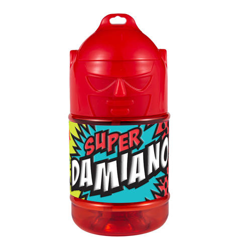 🦸♂️ Borraccia con Cannuccia Personalizzata Super Eroe 300 ml