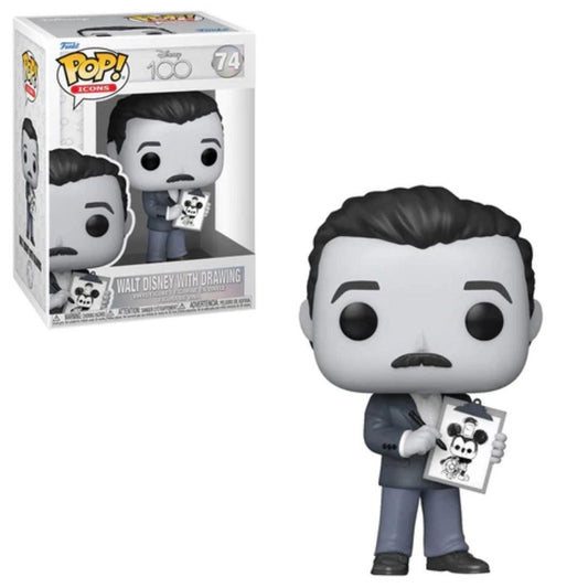 DISNEY: 100TH ANNIVERSARY - POP FUNKO VINYL FIGURE - 74 WALT W/DRAWING 9CM COMICON 23 GA EXCL