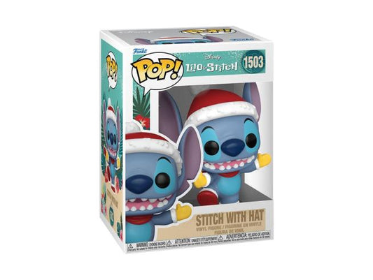 DISNEY: HOLIDAY - LILO & STITICH - POP FUNKO VINYL FIGURE 1503 STITCH W/HAT 9CM
