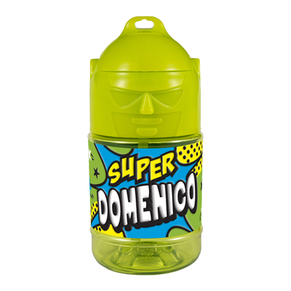 🦸♂️ Borraccia con Cannuccia Personalizzata Super Eroe 300 ml