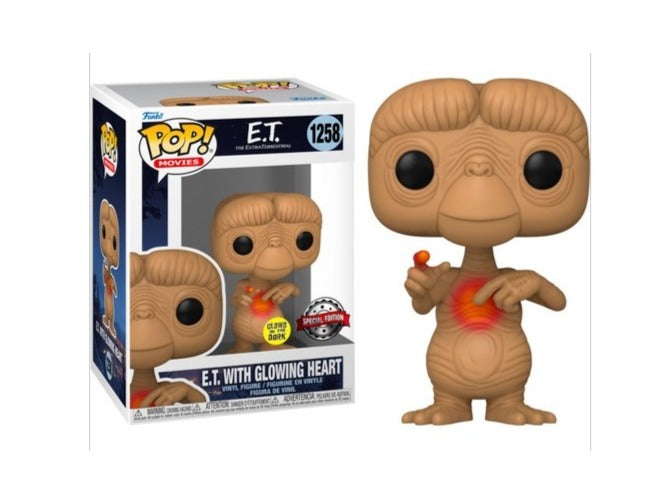 E.T. 40TH ANNIVERSARY - POP FUNKO VINYL FIGURE 1258 E.T. W/ (GW) HEART CARTOOMICS 2022 EXCL