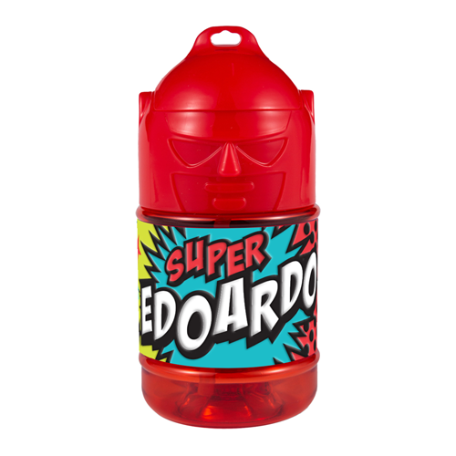 🦸♂️ Borraccia con Cannuccia Personalizzata Super Eroe 300 ml