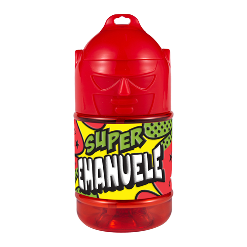 🦸♂️ Borraccia con Cannuccia Personalizzata Super Eroe 300 ml