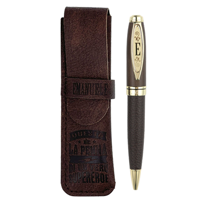 ✍️ Penna in Bamboo Personalizzata con Astuccio in Simil Pelle
