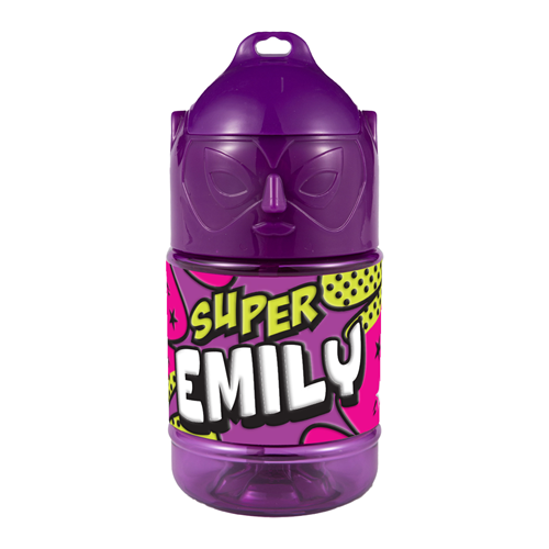 🦸♂️ Borraccia con Cannuccia Personalizzata Super Eroe 300 ml