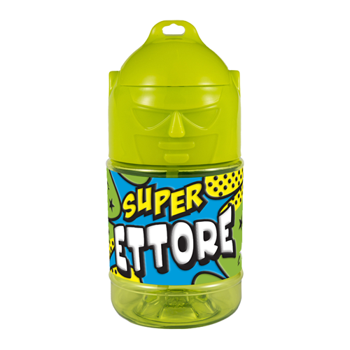 🦸♂️ Borraccia con Cannuccia Personalizzata Super Eroe 300 ml