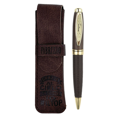 ✍️ Penna in Bamboo Personalizzata con Astuccio in Simil Pelle