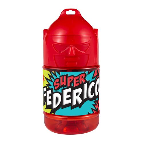 🦸♂️ Borraccia con Cannuccia Personalizzata Super Eroe 300 ml