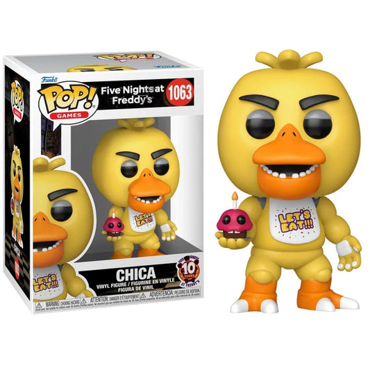 FIVE NIGHTS AT FREDDY'S: 10TH ANNIVERSARY - POP FUNKO VINYL FIGURE 1063 CHICA 9CM