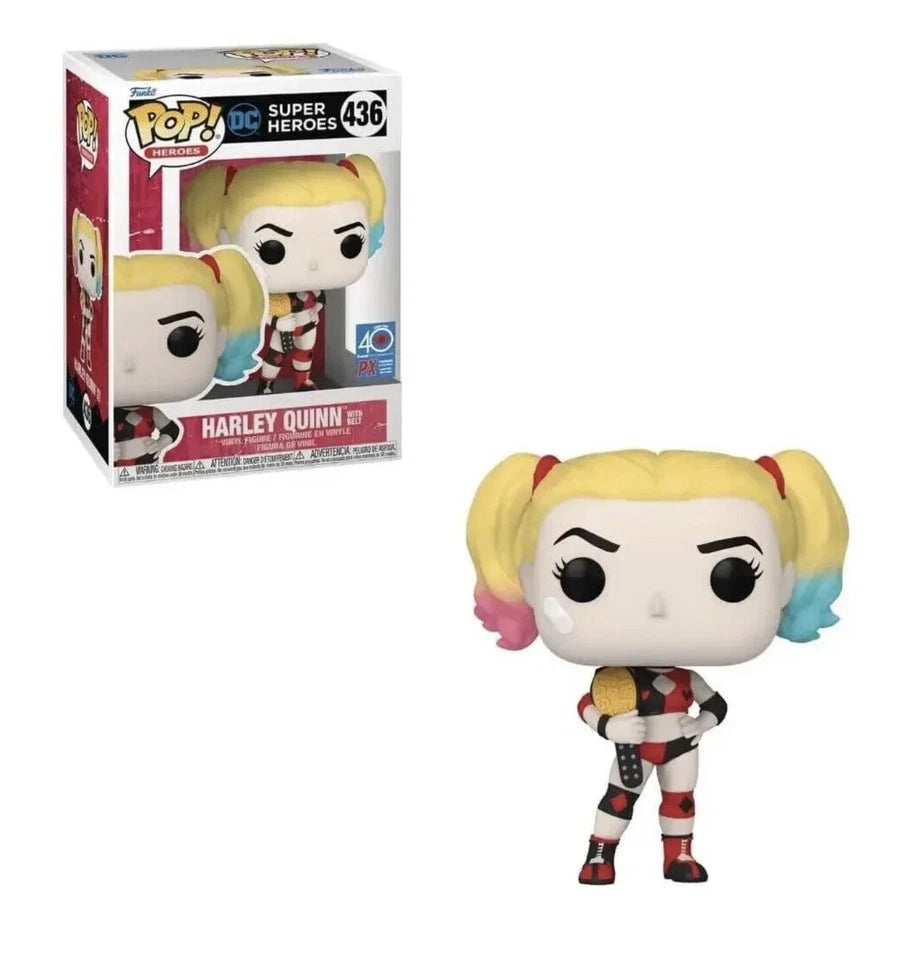 Funko Pop # 436 DC Heroes Harley Quinn With Belt PX Exclusive Vinyl Figure