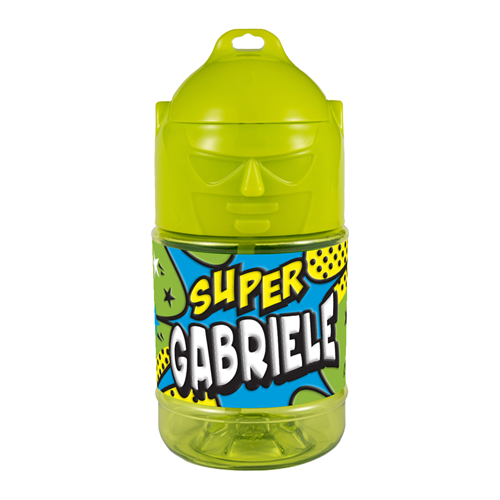 🦸♂️ Borraccia con Cannuccia Personalizzata Super Eroe 300 ml