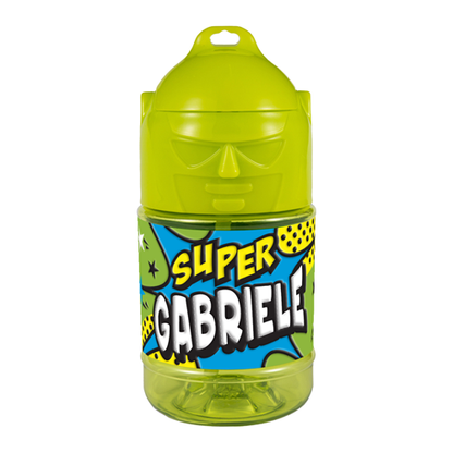 🦸♂️ Borraccia con Cannuccia Personalizzata Super Eroe 300 ml