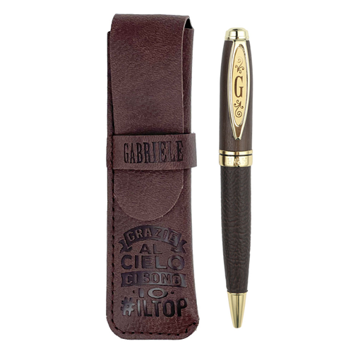 ✍️ Penna in Bamboo Personalizzata con Astuccio in Simil Pelle