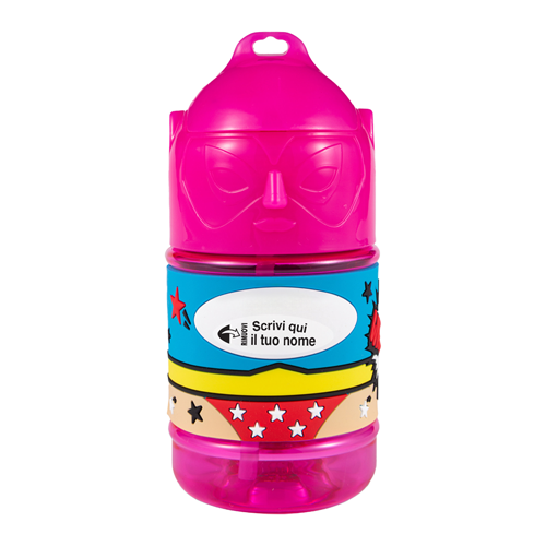 🦸♂️ Borraccia con Cannuccia Personalizzata Super Eroe 300 ml