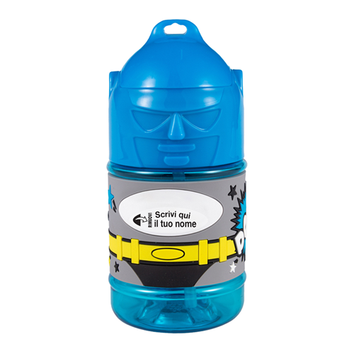 🦸♂️ Borraccia con Cannuccia Personalizzata Super Eroe 300 ml